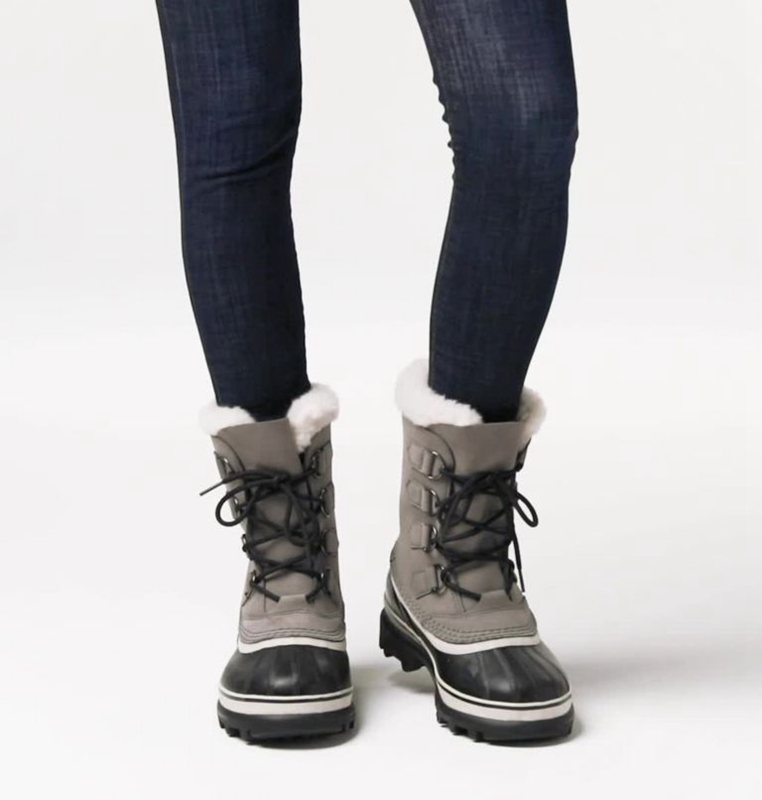 Botas Nieve Sorel Mujer - Caribou® Bajas Gris/Negras - 21839-UINF